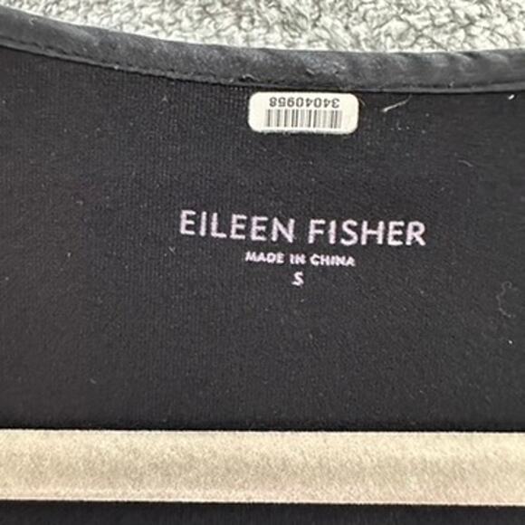 Eileen Fisher Small Black Dress Decorative Accents Stretchy Comfort Party - Picture 4 of 8
